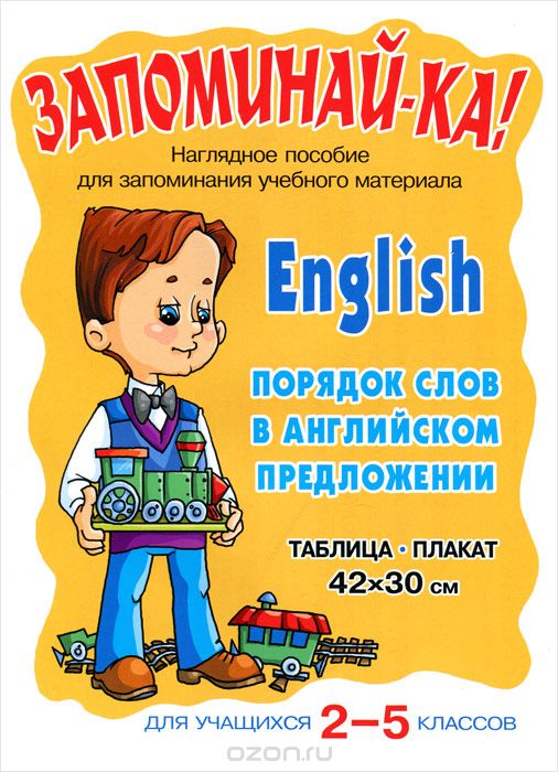 Скачать книгу "English. Порядок слов в английском предложении. 2-5 классы. Плакат"