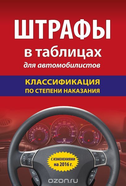 Скачать книгу "Штрафы в таблицах для автомобилистов с изменениями на 2016 год (классификация по степени наказания)"